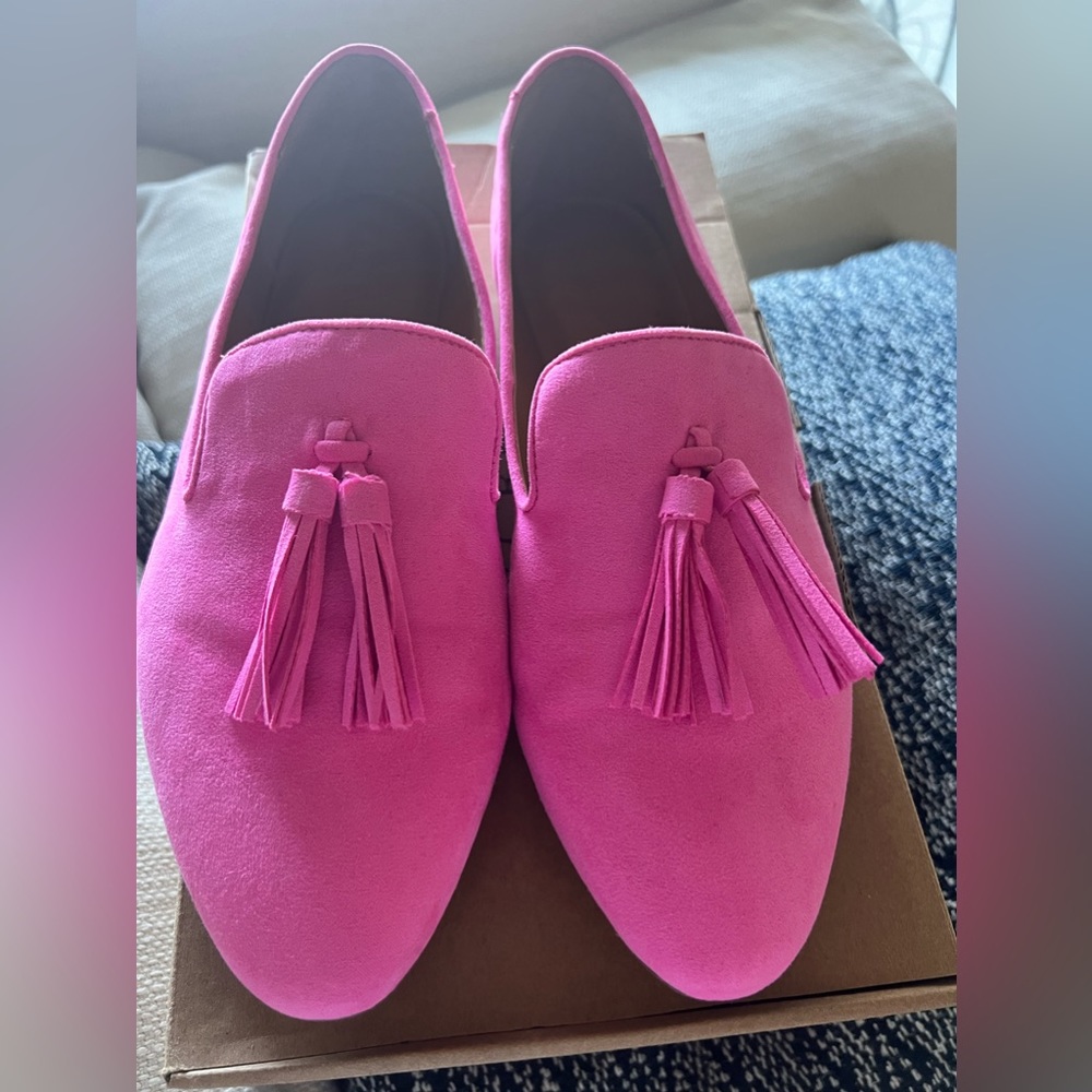 Pink J. Crew loafers. Never worn!
